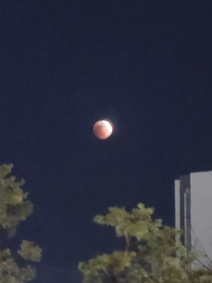 2026년 3월 3일 정월대보름 개기월식 블러드문. 선명한 붉은 달.